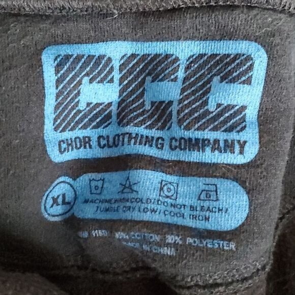 Chor Clothing Company CCC Sweatshirt Full Zip Up JACKET Black Men's XL - Picture 8 of 10
